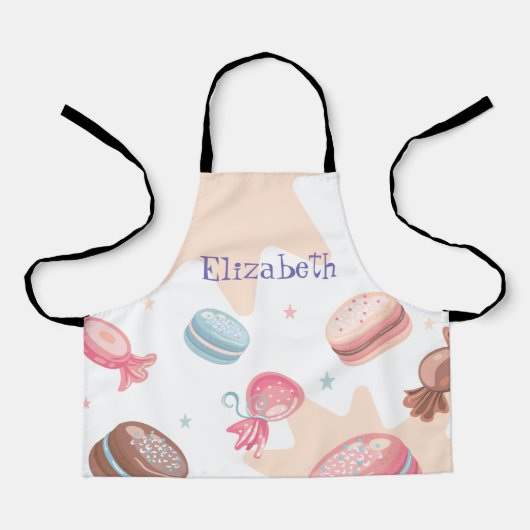 Süße Candy Macarons Personalisiert Schürze (Vorderseite)