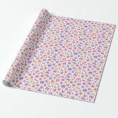 Süße Candy Pastell Icons Muster Geschenkpapier (Ungerollt)