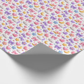 Süße Candy Pastell Icons Muster Geschenkpapier (Ecke)