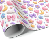 Süße Candy Pastell Icons Muster Geschenkpapier (Rolleneckpunkt)