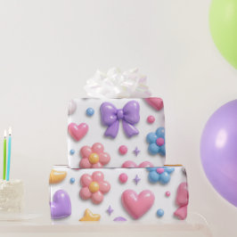 Süße Candy Pastell Icons Muster Geschenkpapier