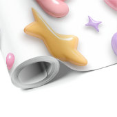 Süße Candy Pastell Icons Muster Geschenkpapier (Rolleneckpunkt)
