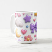 Süße Candy Pastell Icons Muster Kaffeetasse (Vorderseite Links)