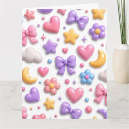 Süße Candy Pastell Icons Muster Karte