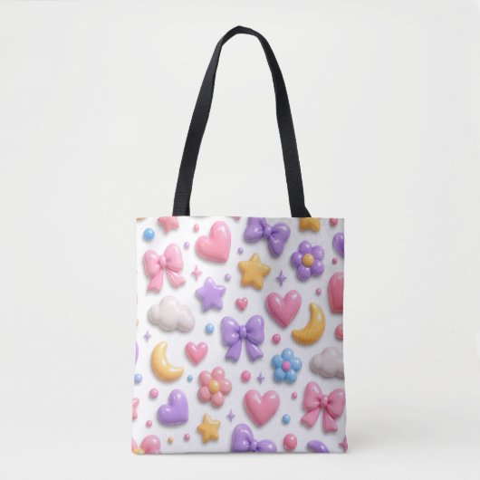 Süße Candy Pastell Icons Muster Tasche (Vorderseite)