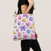 Süße Candy Pastell Icons Muster Tasche (Von Nahem)