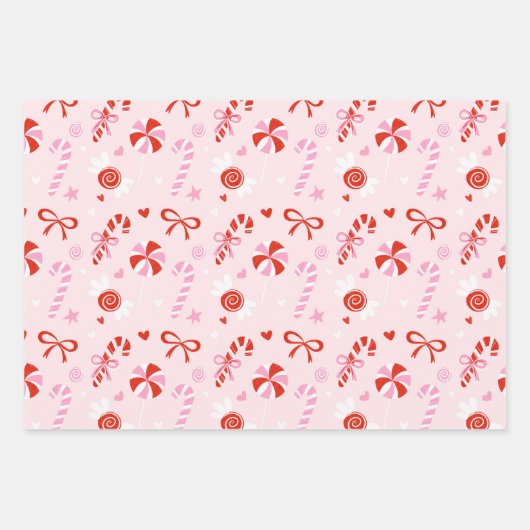 Süße Candy Pink Geschenkpapier Set (Vorderseite)