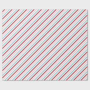 Süße Candy Stripe Rot Pink Blau Feiertag/Geburtsta Geschenkpapier
