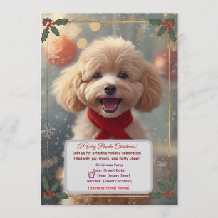Süße Caniche-Weihnachtsfeier-Einladung Einladung