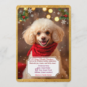 Süße Caniche-Weihnachtsfeier-Einladung Einladung