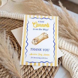 Süße Cannoli Gelb Blau Italienische Babyparty Dankeskarte