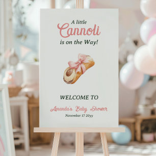 Süße Cannoli-Rosa-Schleifen-Girl-Italienische-Baby Poster