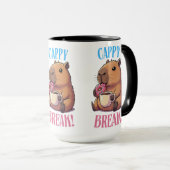 Süße Cappy-Pause Capybara-Kaffeetasse | Lustige An Tasse (VorderseiteRechts)