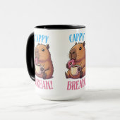 Süße Cappy-Pause Capybara-Kaffeetasse | Lustige An Tasse (Vorderseite Links)
