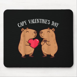 Süße Capy Valentinstag Capybara Liebhaber Romantis Mousepad