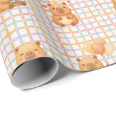 Süße Capybara-Baby-Party Geschenkpapier (Rolleneckpunkt)