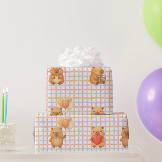 Süße Capybara-Baby-Party Geschenkpapier (Partygeschenke)