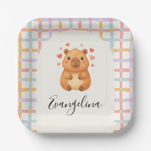 Süße Capybara-Baby-Party Pappteller
