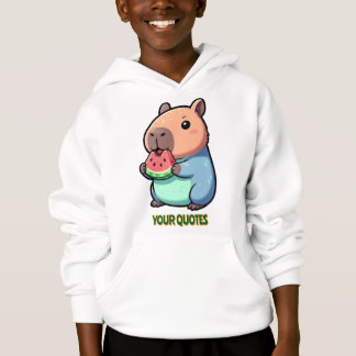 Süße Capybara beim Wassermelonenessen Hoodie