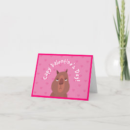 Süße Capybara "Capy Valentinstag!" Karte | Rosa
