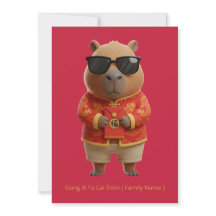 Süße Capybara Chinesisches Neujahr Rot Gold Maßanf