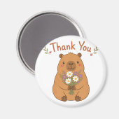 Süße Capybara-Dankeschön-Wildblumen-Magnet Magnet (Vorderseite/Rückseite)