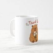 Süße Capybara-Dankeschön-Wildblumen-Tasse Kaffeetasse (Vorderseite Links)