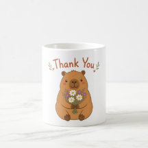 Süße Capybara-Dankeschön-Wildblumen-Tasse