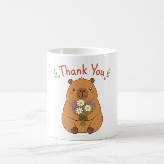 Süße Capybara-Dankeschön-Wildblumen-Tasse Kaffeetasse (Mittel)
