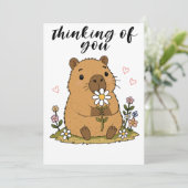Süße Capybara Dankeskarte (Stehend Vorderseite)