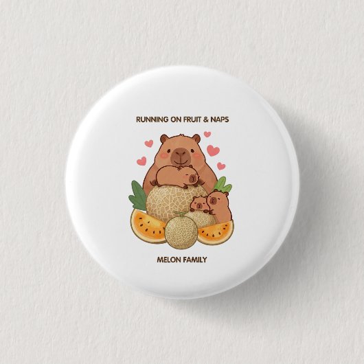 Süße Capybara-Familien-Taste Button (Vorderseite)