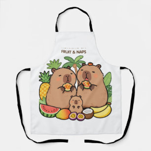 Süße Capybara-Frucht- & Nickerchen-Schürze Glück Schürze