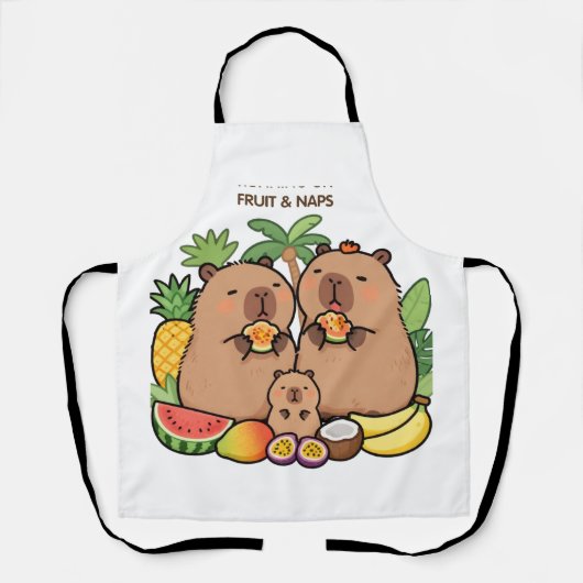 Süße Capybara-Frucht- & Nickerchen-Schürze | Glück Schürze (Vorderseite)