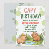 Süße Capybara-Geburtstagsfeier Einladung (Vorne/Hinten)
