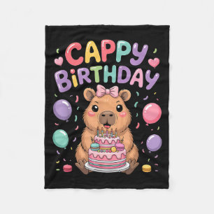 Süße Capybara-Geburtstagsfeier Mädchen Kinder Tier Fleecedecke