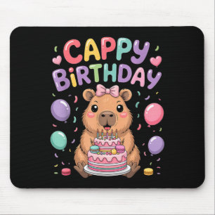 Süße Capybara-Geburtstagsfeier Mädchen Kinder Tier Mousepad