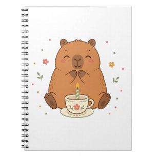 Süße Capybara-Geburtstagskerze-Teetassen-Notizbuch Notizblock
