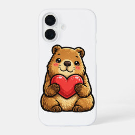 Süße Capybara hält Herz Kawaii Capybara  iPhone 16 Hülle