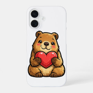 Süße Capybara hält Herz Kawaii Capybara  iPhone 16 Hülle