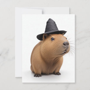 Süße Capybara-Hexe Feiertagskarte