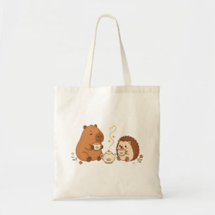 Süße Capybara-Igel-Teezeit-Freunde-Tasche Tragetasche