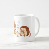 Süße Capybara-Igel-Teezeit-Freunde-Tasse Kaffeetasse (VorderseiteRechts)