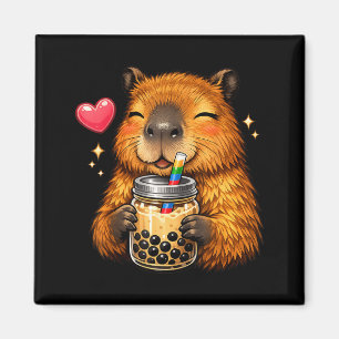 Süße Capybara Kawaii Anime trinken Bubble Tea Magnet