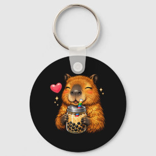 Süße Capybara Kawaii Anime trinken Bubble Tea Schlüsselanhänger