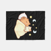 Süße Capybara Kawaii Schlafanzug Sleepybara Katze Fleecedecke (Vorderseite (Horizontal))