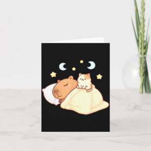 Süße Capybara Kawaii Schlafanzug Sleepybara Katze  Karte