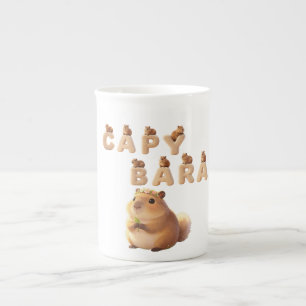 Süße Capybara-Keramik-Tasse, flauschige Tier-Kaffe Porzellantasse
