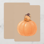 Süße Capybara-Kürbis-Halloween-Karte Einladung (Vorne/Hinten)