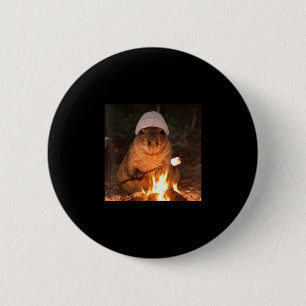 Süße Capybara-Lagerfeuer-S'mores lustiges Camping Button