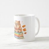 Süße Capybara liest Bücher Aquarell Kaffeetasse (VorderseiteRechts)